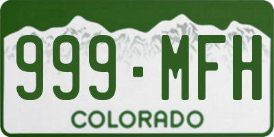 CO license plate 999MFH