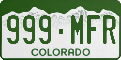 CO license plate 999MFR