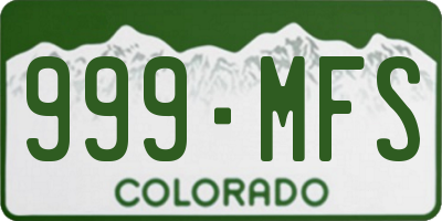 CO license plate 999MFS