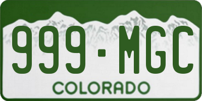 CO license plate 999MGC
