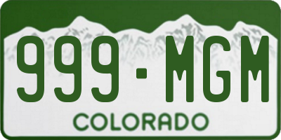 CO license plate 999MGM