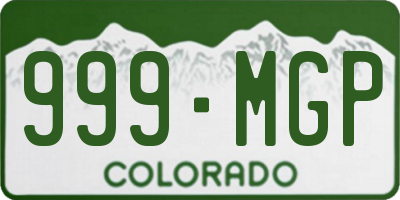 CO license plate 999MGP