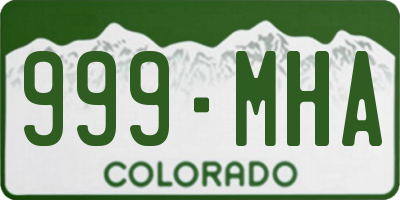 CO license plate 999MHA
