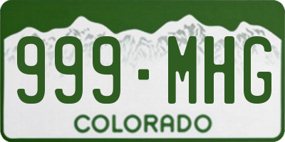 CO license plate 999MHG