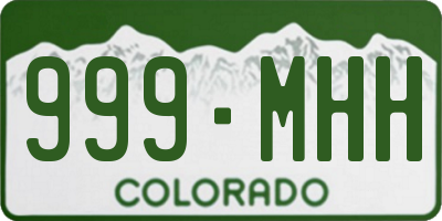 CO license plate 999MHH