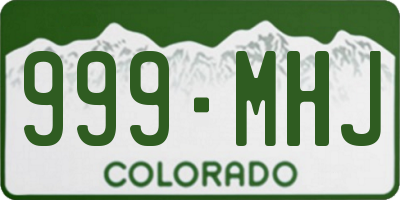 CO license plate 999MHJ