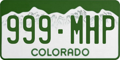 CO license plate 999MHP