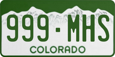 CO license plate 999MHS