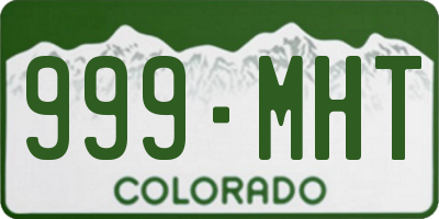 CO license plate 999MHT