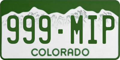 CO license plate 999MIP