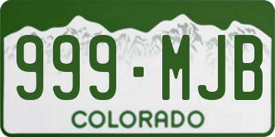 CO license plate 999MJB