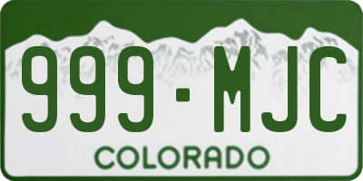 CO license plate 999MJC