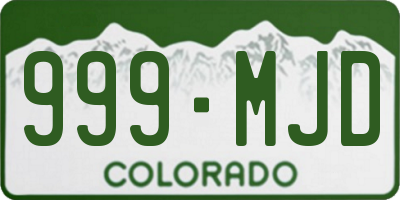 CO license plate 999MJD