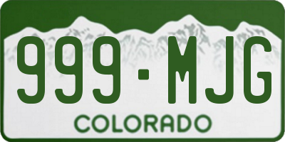 CO license plate 999MJG