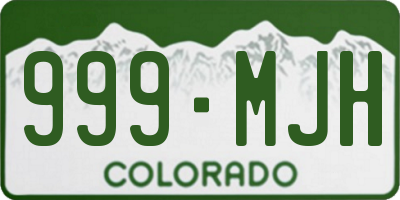 CO license plate 999MJH