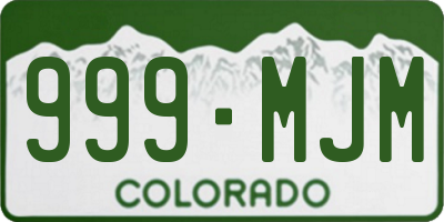 CO license plate 999MJM