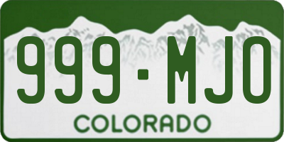CO license plate 999MJO