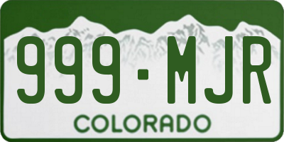 CO license plate 999MJR