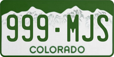 CO license plate 999MJS