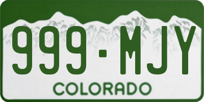 CO license plate 999MJY