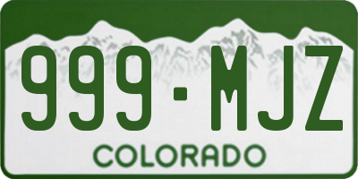 CO license plate 999MJZ