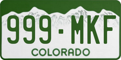 CO license plate 999MKF