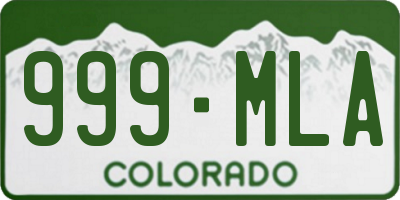 CO license plate 999MLA