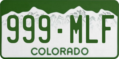 CO license plate 999MLF