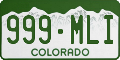 CO license plate 999MLI