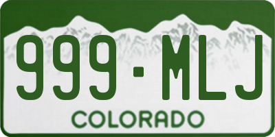CO license plate 999MLJ