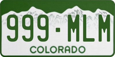 CO license plate 999MLM