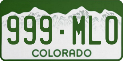 CO license plate 999MLO