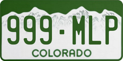 CO license plate 999MLP