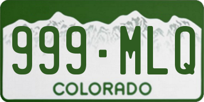 CO license plate 999MLQ
