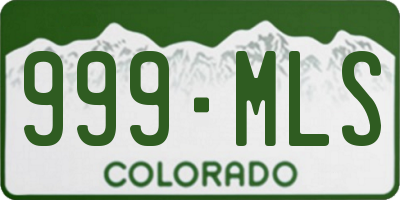 CO license plate 999MLS