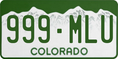 CO license plate 999MLU