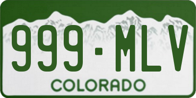 CO license plate 999MLV