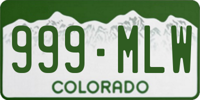 CO license plate 999MLW