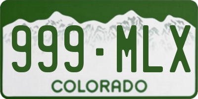 CO license plate 999MLX