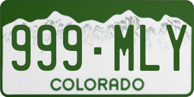 CO license plate 999MLY