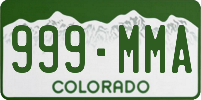 CO license plate 999MMA
