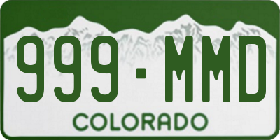 CO license plate 999MMD