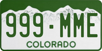 CO license plate 999MME