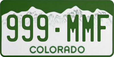 CO license plate 999MMF