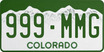 CO license plate 999MMG