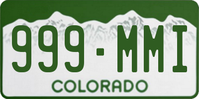 CO license plate 999MMI