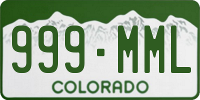 CO license plate 999MML