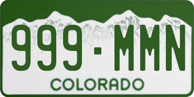 CO license plate 999MMN