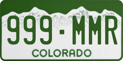 CO license plate 999MMR