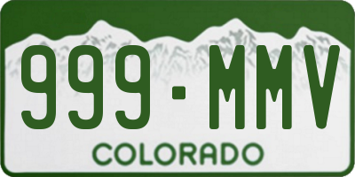 CO license plate 999MMV
